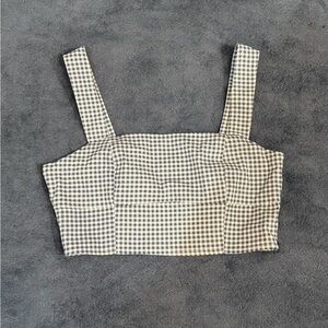 Lulus Follow The Sun Blue Gingham Crop Top